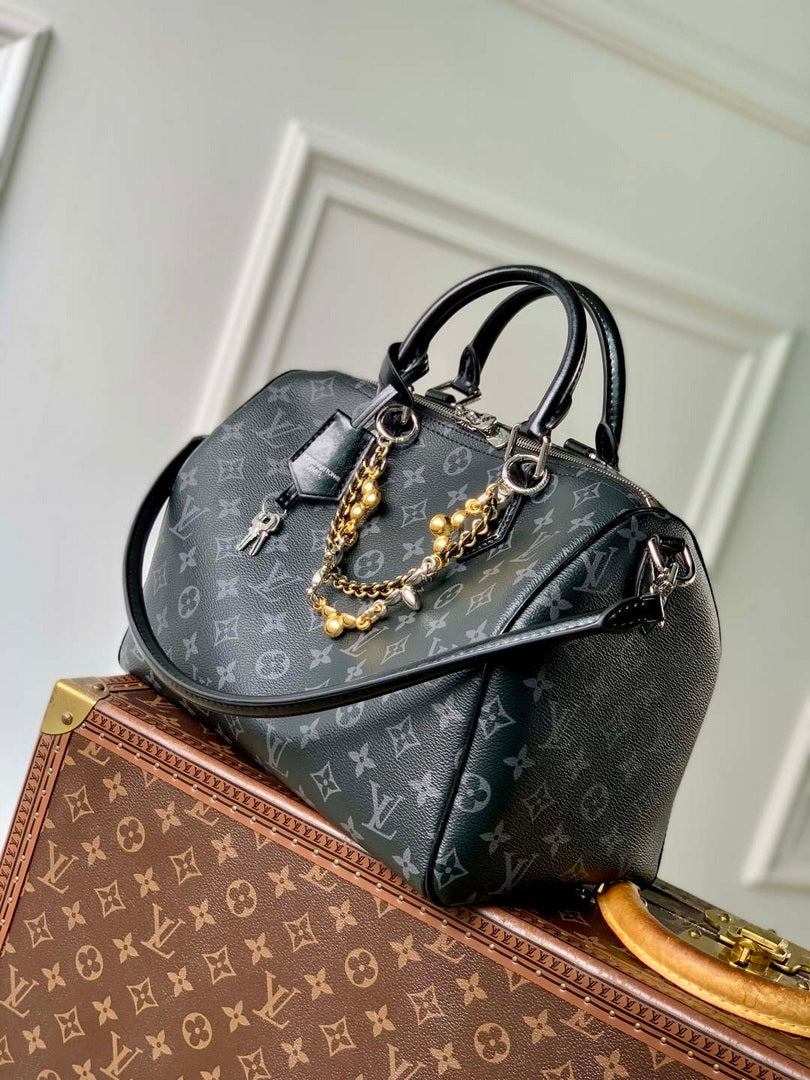 LV M15102 Louis Vuitton Speedy Soft 30 Bag Black