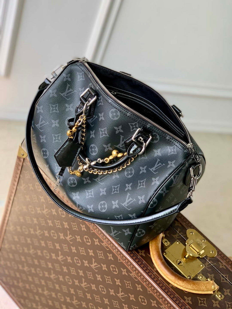LV M15102 Louis Vuitton Speedy Soft 30 Bag Black