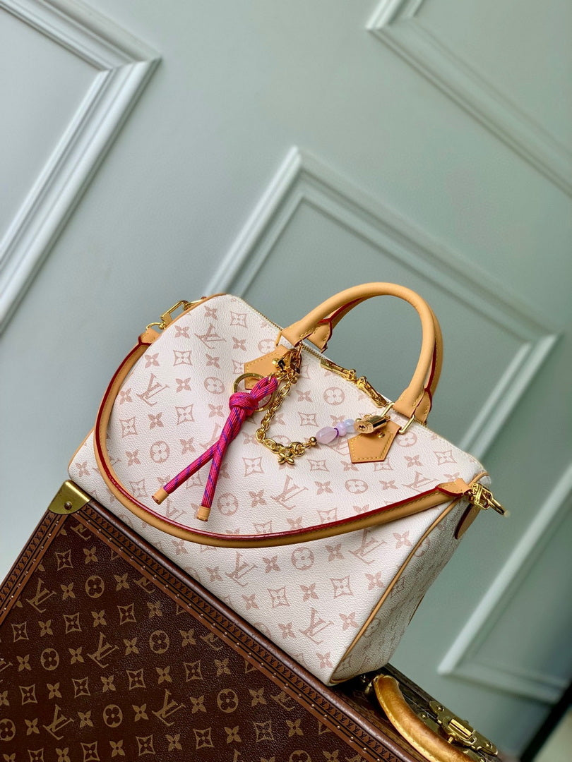 LV M15108 Louis Vuitton Speedy Soft 30 Lucky Bag Monogram Dune/Pink