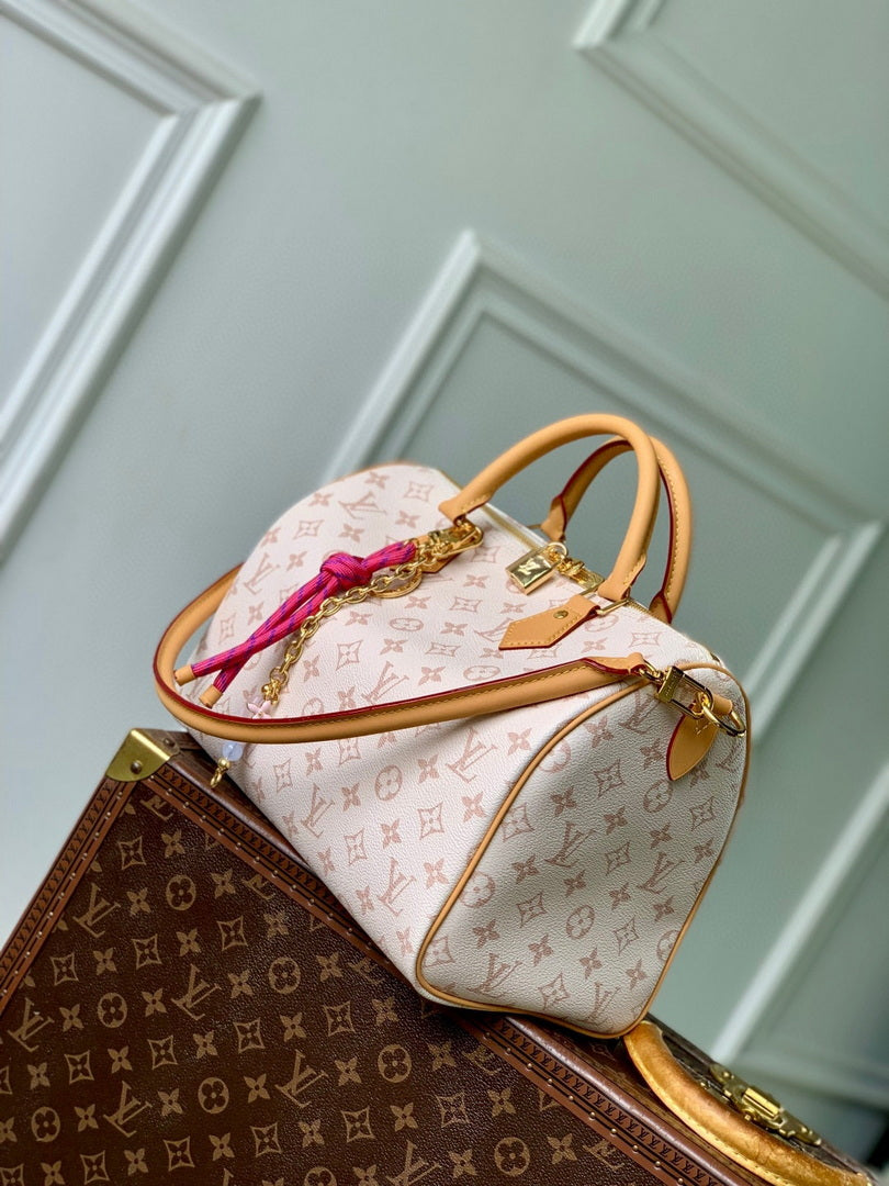 LV M15108 Louis Vuitton Speedy Soft 30 Lucky Bag Monogram Dune/Pink
