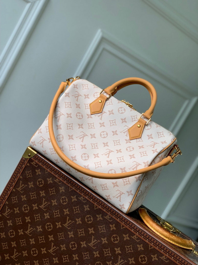 LV M15108 Louis Vuitton Speedy Soft 30 Lucky Bag Monogram Dune/Pink