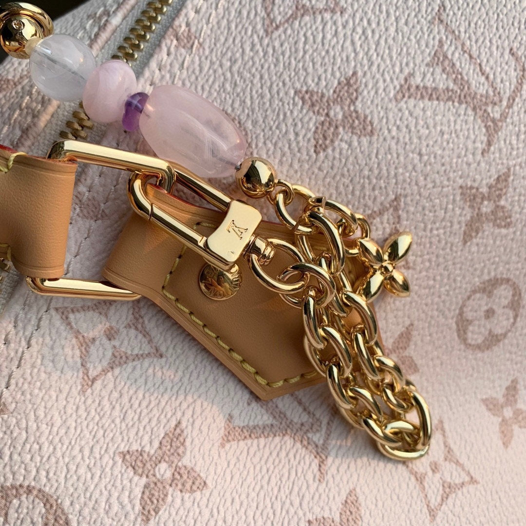 LV M15108 Louis Vuitton Speedy Soft 30 Lucky Bag Monogram Dune/Pink