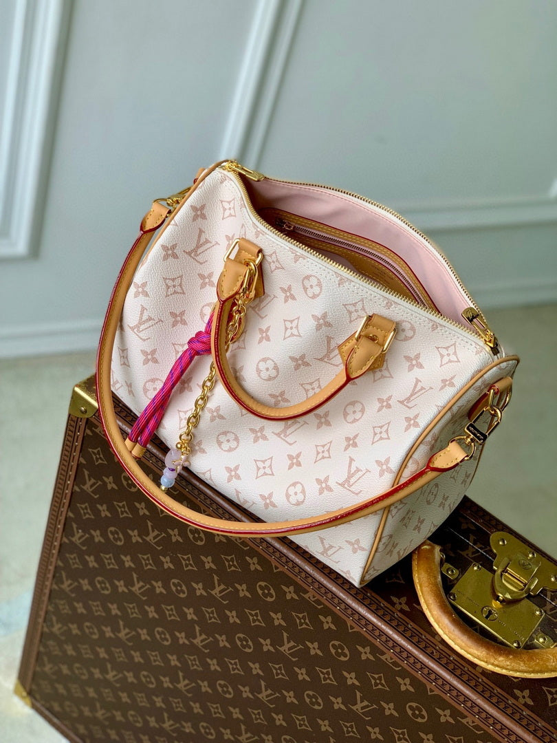 LV M15108 Louis Vuitton Speedy Soft 30 Lucky Bag Monogram Dune/Pink