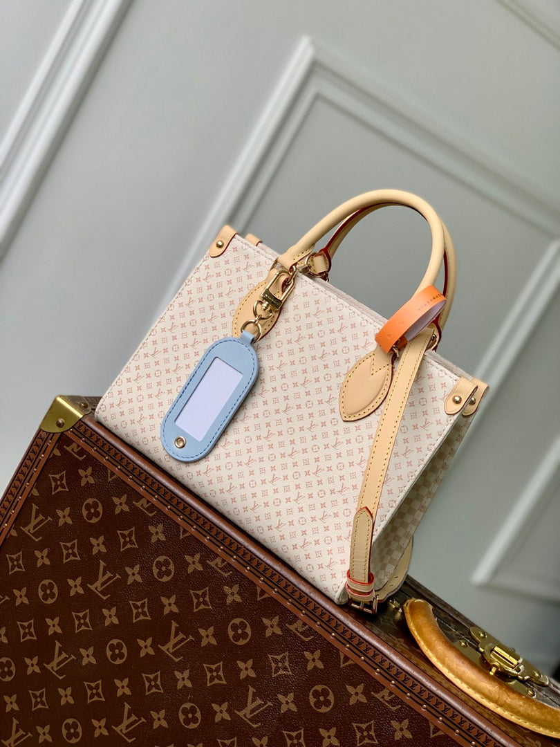 LV M15138 Louis Vuitton OnTheGo PM Bag Azure Blue/Sand