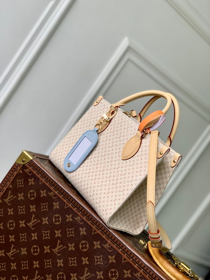 LV M15138 Louis Vuitton OnTheGo PM Bag Azure Blue/Sand