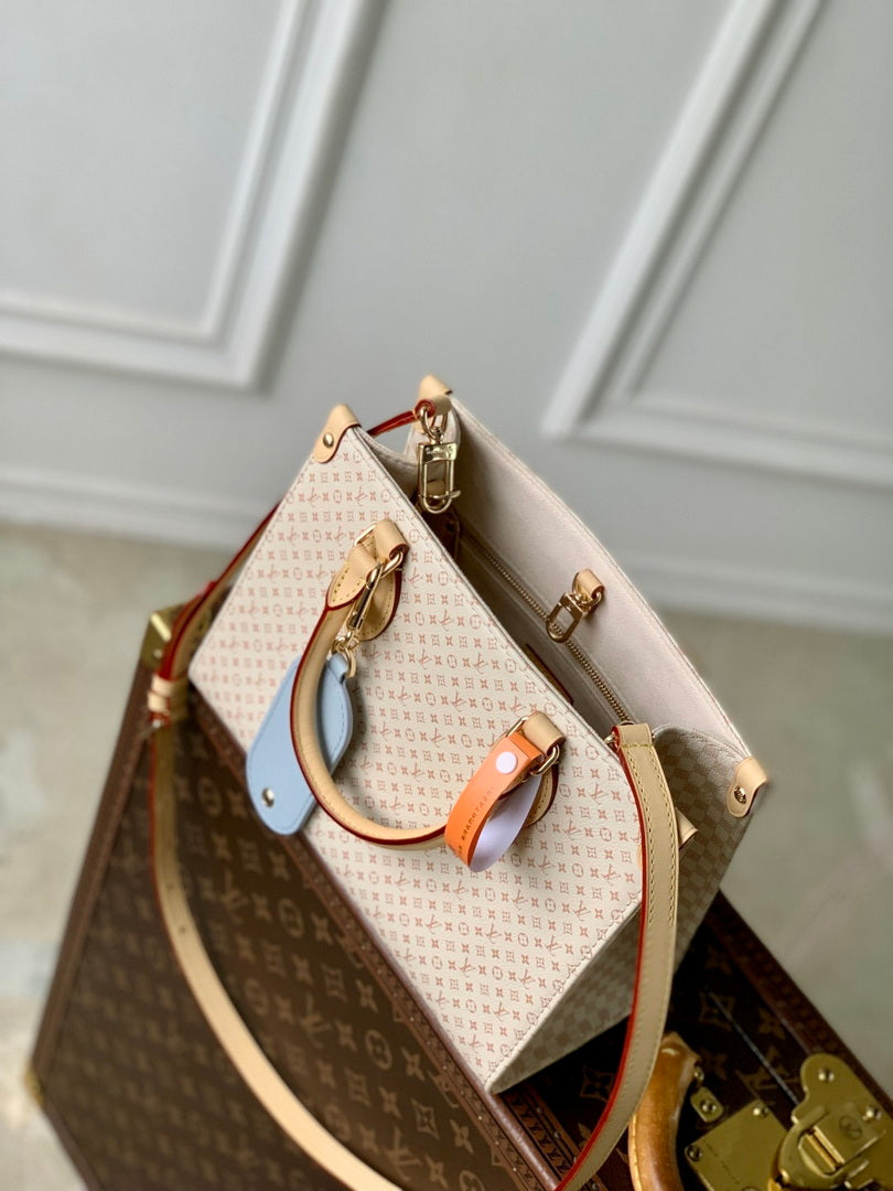 LV M15138 Louis Vuitton OnTheGo PM Bag Azure Blue/Sand