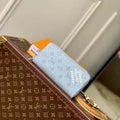 LV M15157 Louis Vuitton Zippy Wallet Light Blue Monogram Eclipse