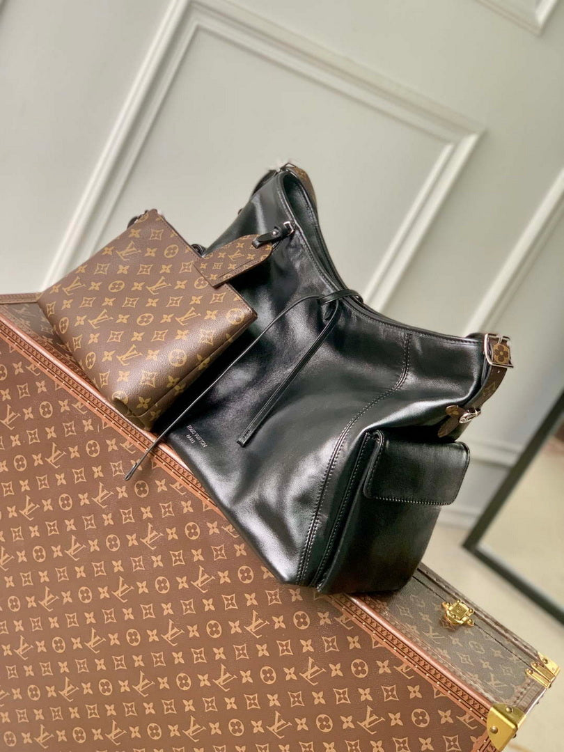 LV M15175 Louis Vuitton Carry All Travel Bag Black