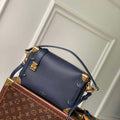 LV M15226 Louis Vuitton Side Trunk MM Handbag Navy Blue - Default Title - View 1