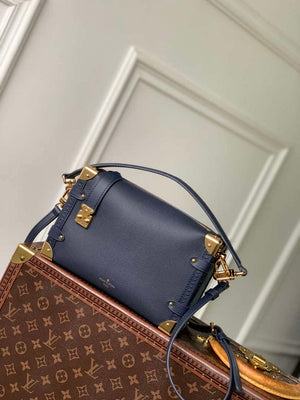LV M15226 Louis Vuitton Side Trunk MM Handbag Navy Blue - Default Title - View 1