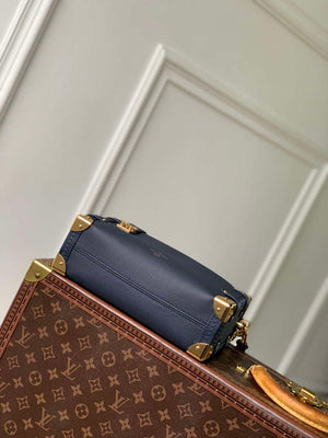 LV M15226 Louis Vuitton Side Trunk MM Handbag Navy Blue - Default Title - View 4