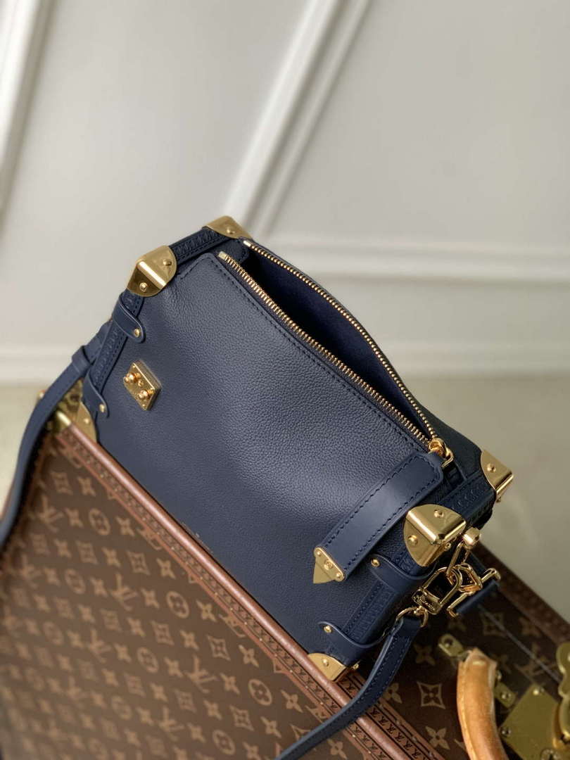 LV M15226 Louis Vuitton Side Trunk MM Handbag Navy Blue - Default Title - View 9