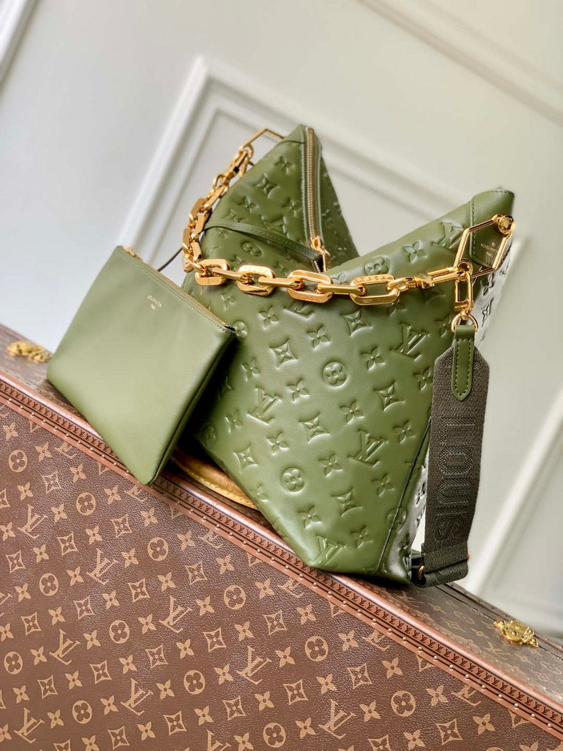 LV M15228 Louis Vuitton Coussin Hobo MM Bag Dark Khaki