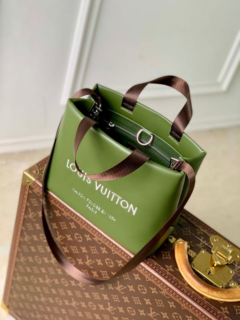 LV M15238 Louis Vuitton Mini Shopper Tote Khaki Green