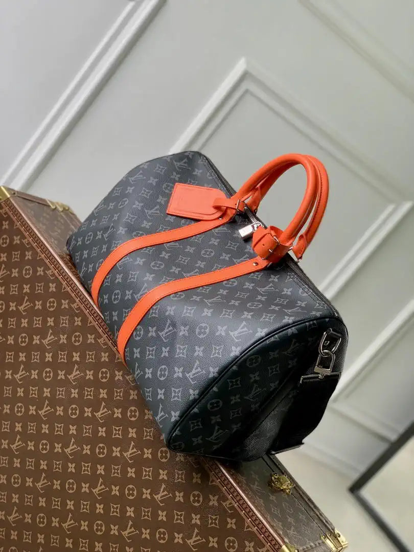 LV M15251 Louis Vuitton Keepall Bandouliere 45 Travel Bag Monogram Eclipse