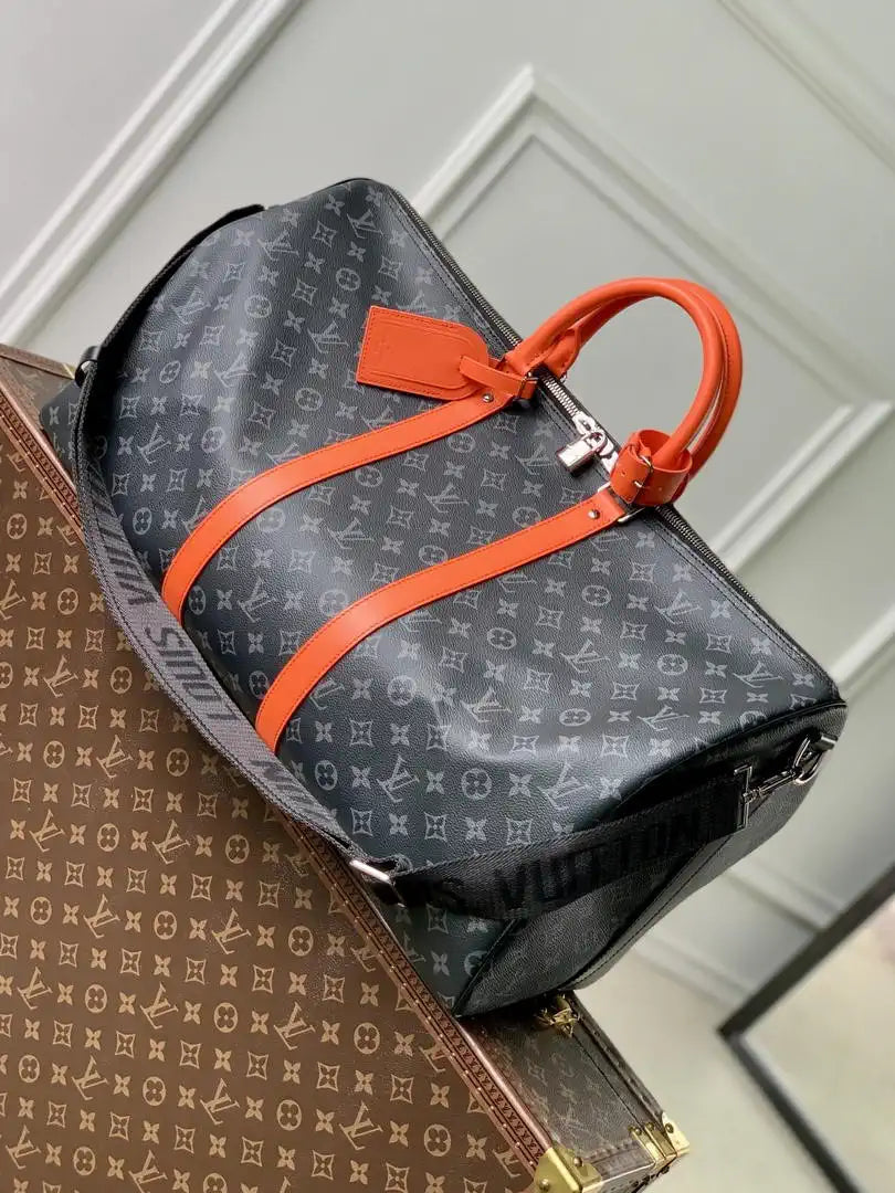LV M15251 Louis Vuitton Keepall Bandouliere  55 Travel Bag Monogram Eclipse