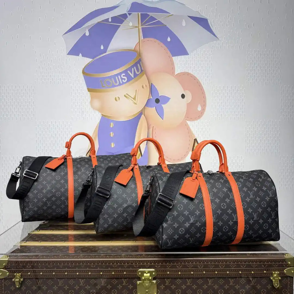 LV M15253 Louis Vuitton Keepall Bandouliere 55 Travel Bag Monogram Eclipse