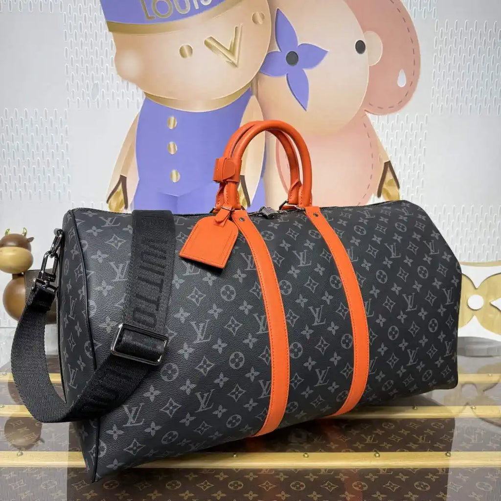 LV M15253 Louis Vuitton Keepall Bandouliere 55 Travel Bag Monogram Eclipse