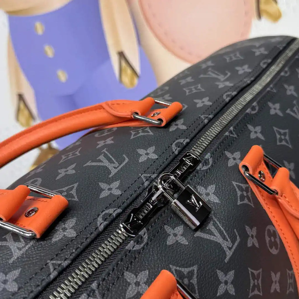 LV M15253 Louis Vuitton Keepall Bandouliere 55 Travel Bag Monogram Eclipse