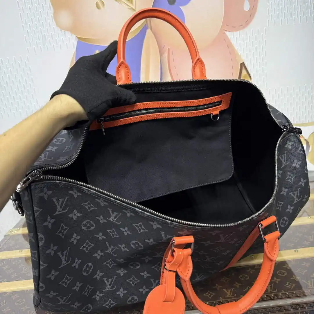 LV M15253 Louis Vuitton Keepall Bandouliere 55 Travel Bag Monogram Eclipse