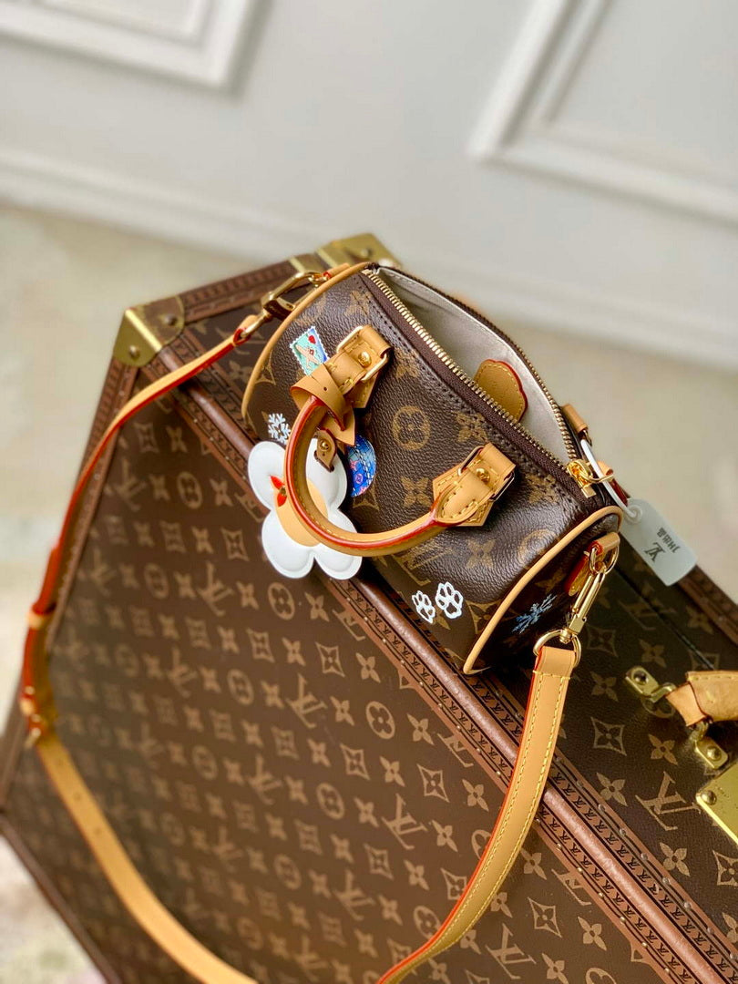 LV M15330 Louis Vuitton Nano Speedy Bag Monogram Snowy Pearl