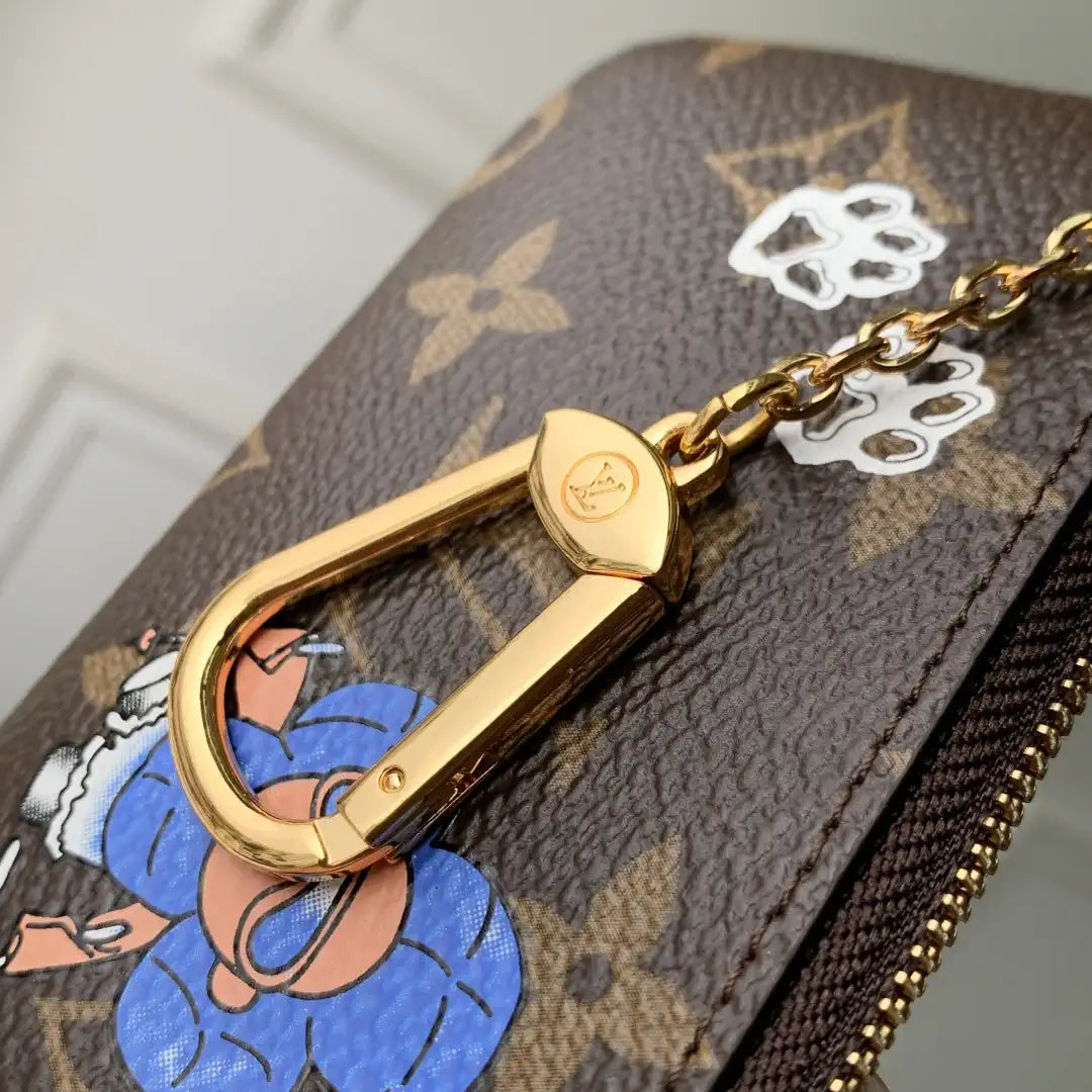 LV M15341 Louis Vuitton Key Pouch Monogram Blue Frost