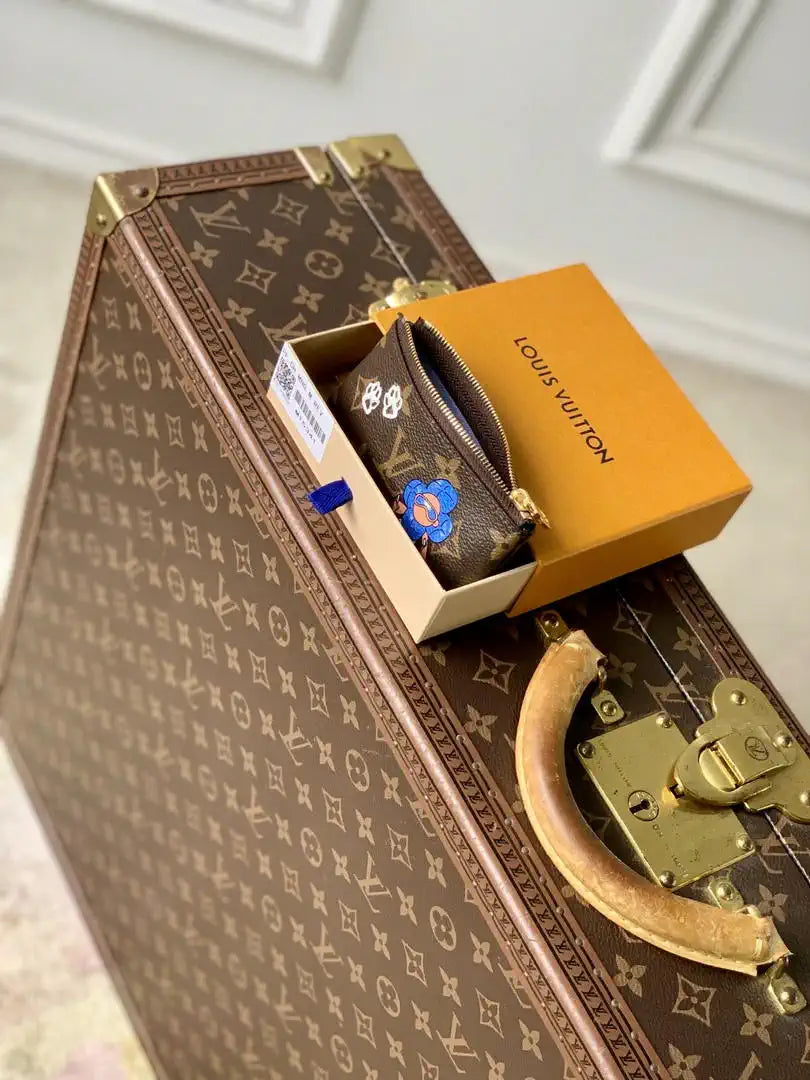 LV M15341 Louis Vuitton Key Pouch Monogram Blue Frost