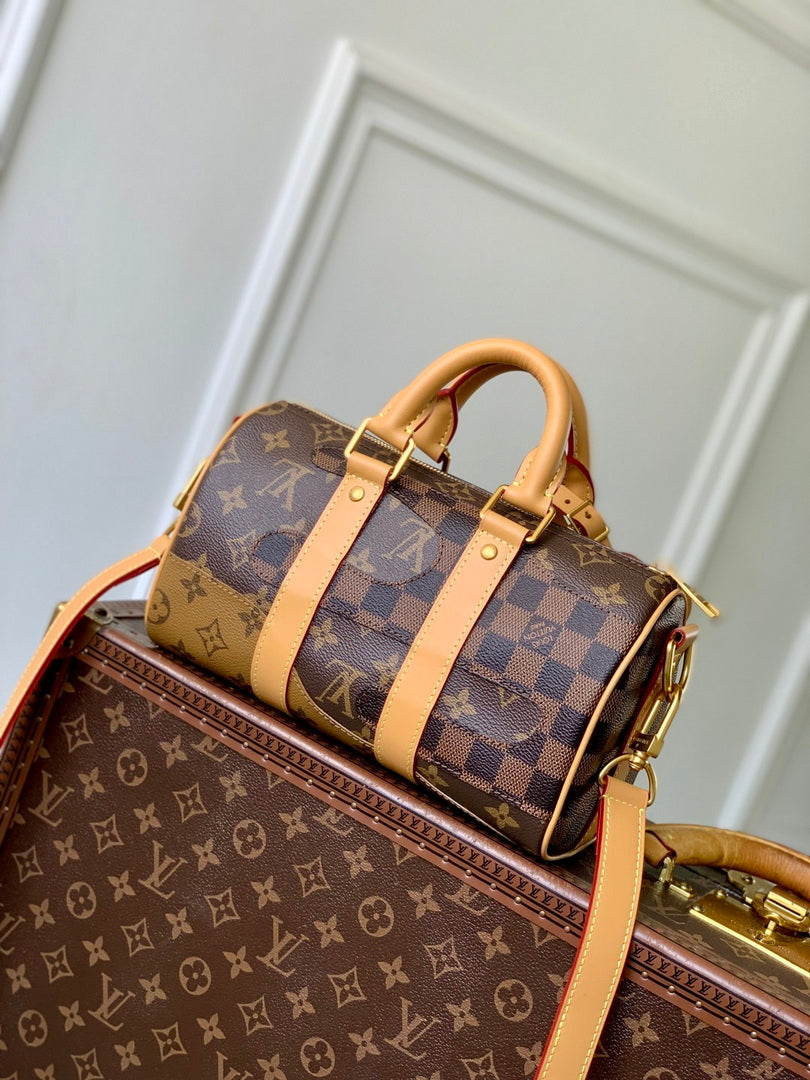 LV M15428 Louis Vuitton Keepall Bandouliere 25 Bag Brown