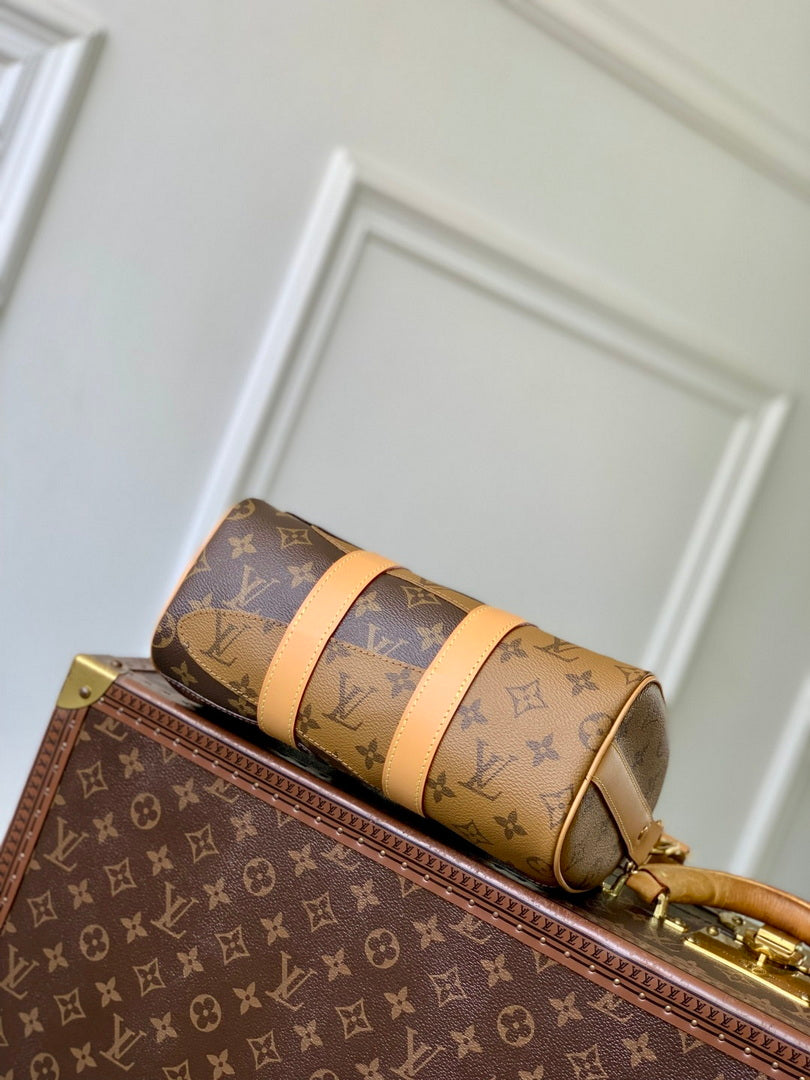 LV M15428 Louis Vuitton Keepall Bandouliere 25 Bag Brown