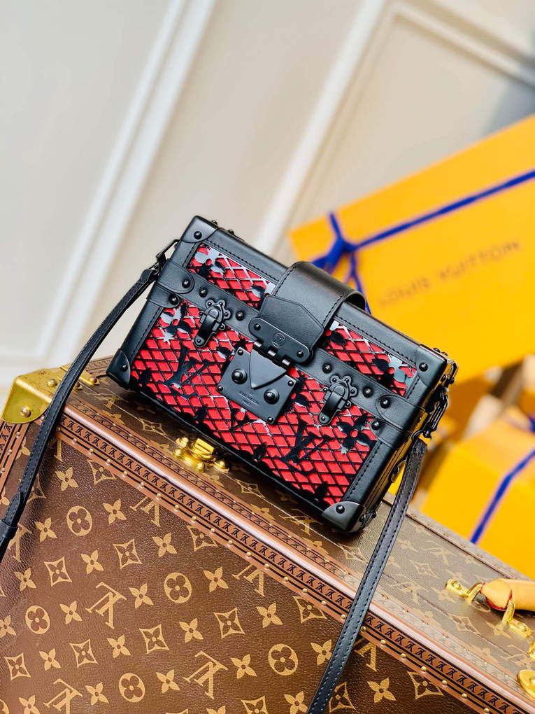LV M20353 Louis Vuitton Petite Malle Handbag Black - Default Title - View 1