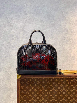 LV M20355 Louis Vuitton Alma PM Handbag Patent Calfskin Black - Default Title - View 1