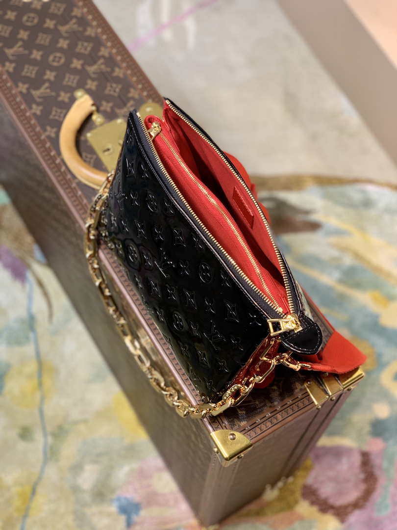 LV M20369 Louis Vuitton Coussin PM Bag Patent calfskin Black - Default Title - View 8