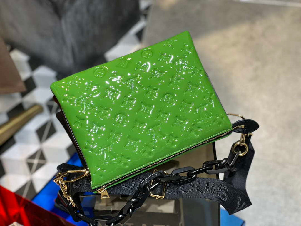 LV M20565 Louis Vuitton Coussin PM Bag Patent calfskin Green