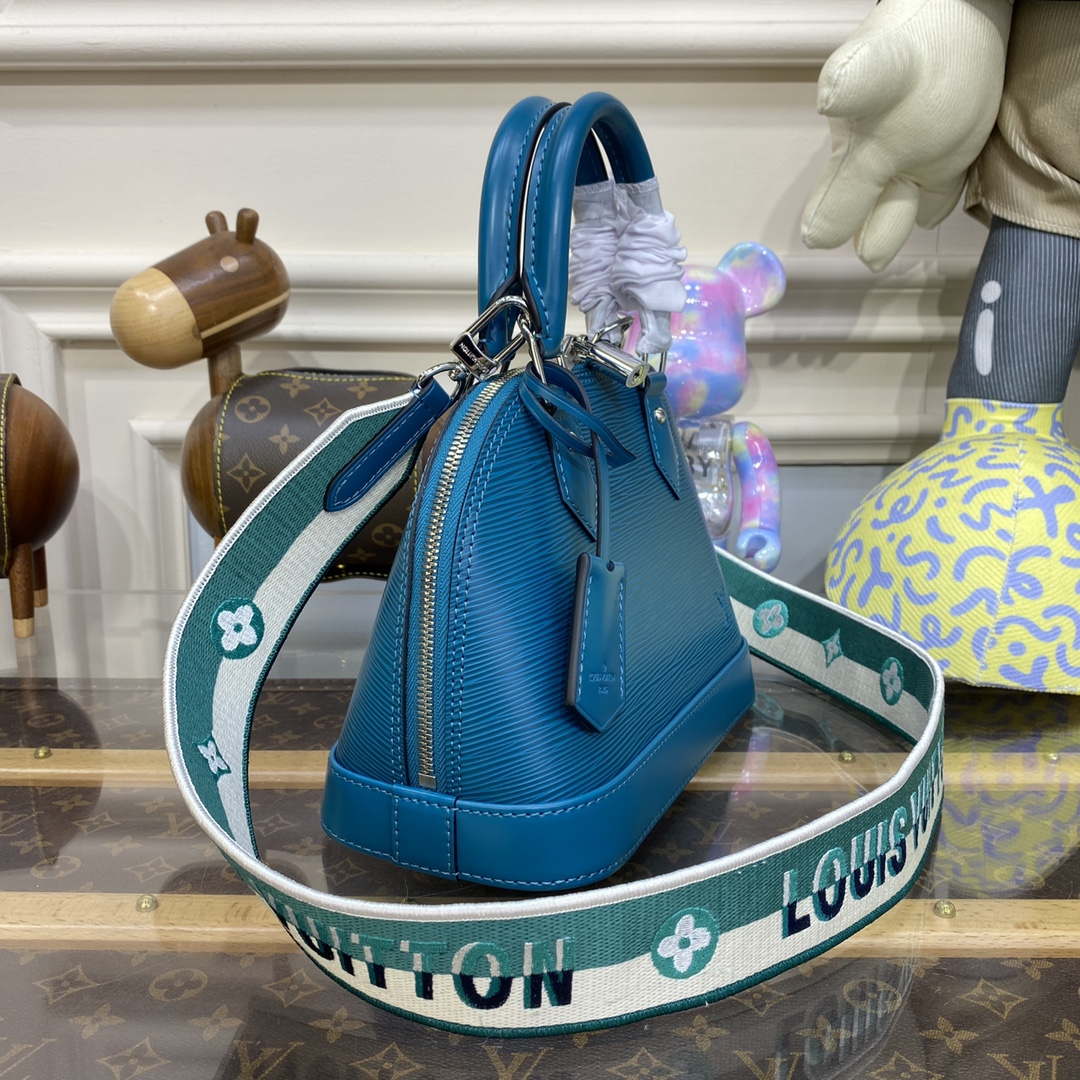 LV M20609 Louis Vuitton Alma BB Epi Handbag Turquoise Green - Default Title - View 3