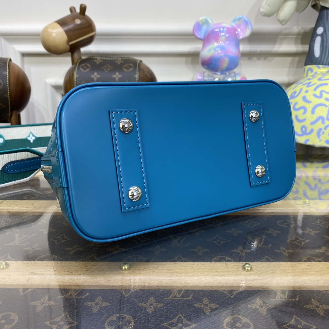 LV M20609 Louis Vuitton Alma BB Epi Handbag Turquoise Green - Default Title - View 4