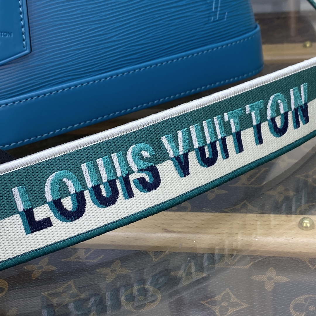 LV M20609 Louis Vuitton Alma BB Epi Handbag Turquoise Green