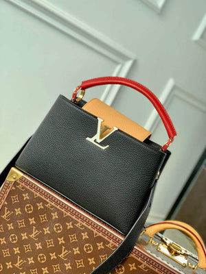 LV M20704 Louis Vuitton Capucines MM Handbag Black - Default Title - View 1