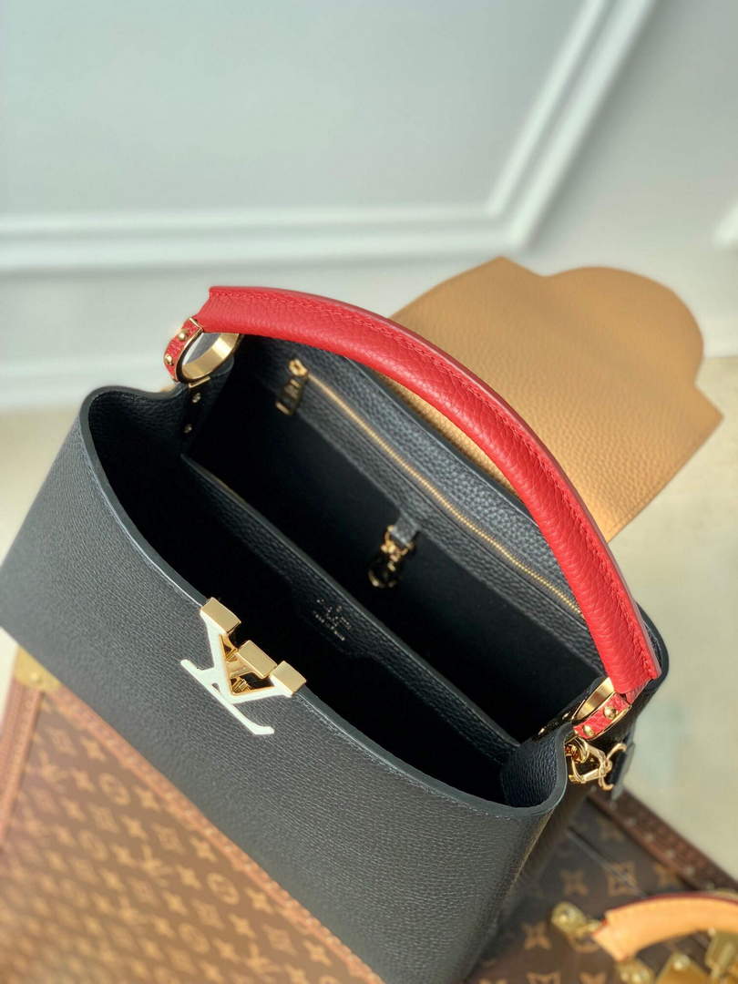 LV M20704 Louis Vuitton Capucines MM Handbag Black - Default Title - View 8