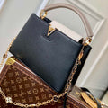 LV M20708 Louis Vuitton Capucines MM Handbag Black - Default Title - View 1