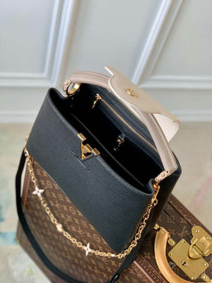 LV M20708 Louis Vuitton Capucines MM Handbag Black - Default Title - View 7