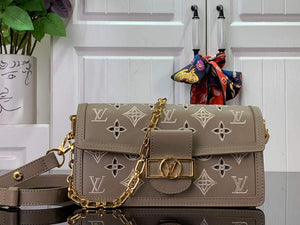 LV M20739 Louis Vuitton Dauphine East West Handbag Apricot - Default Title - View 1