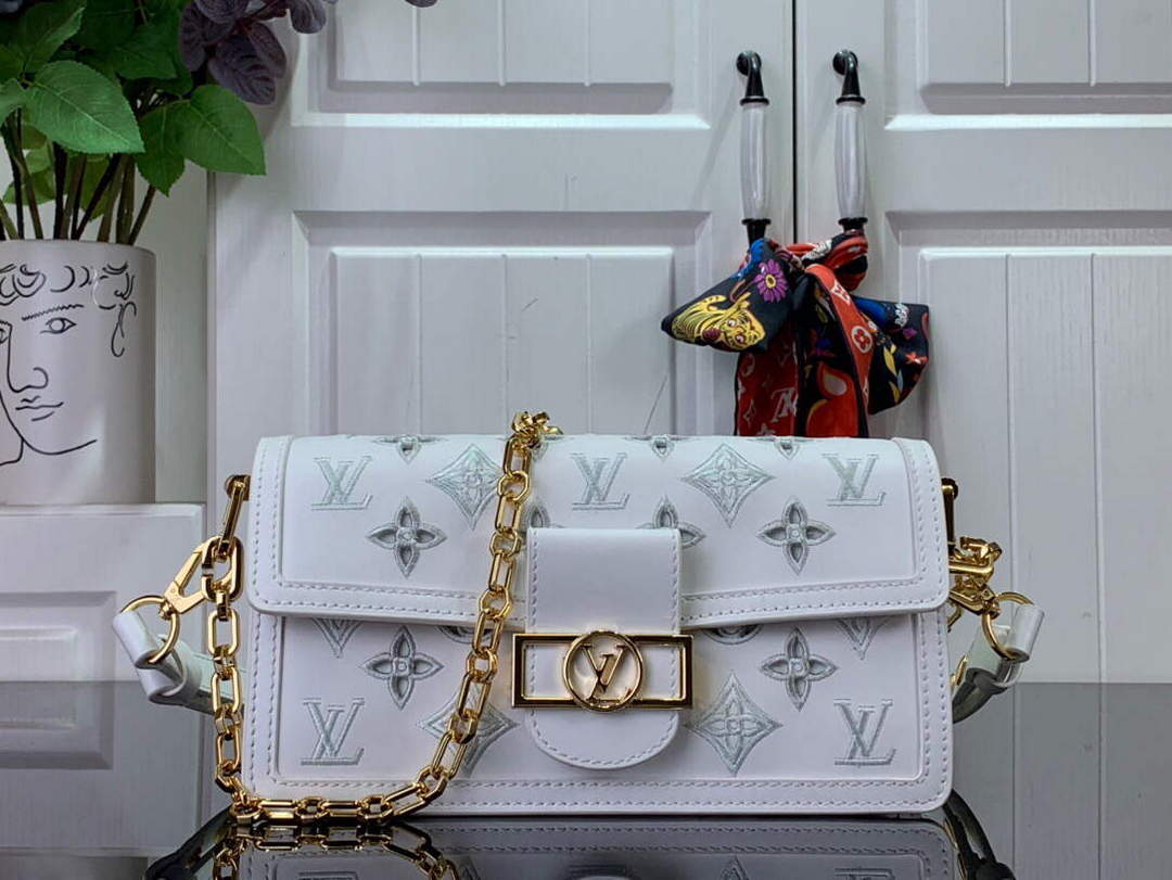 LV M20739 Louis Vuitton Dauphine East West Handbag White - Default Title - View 1