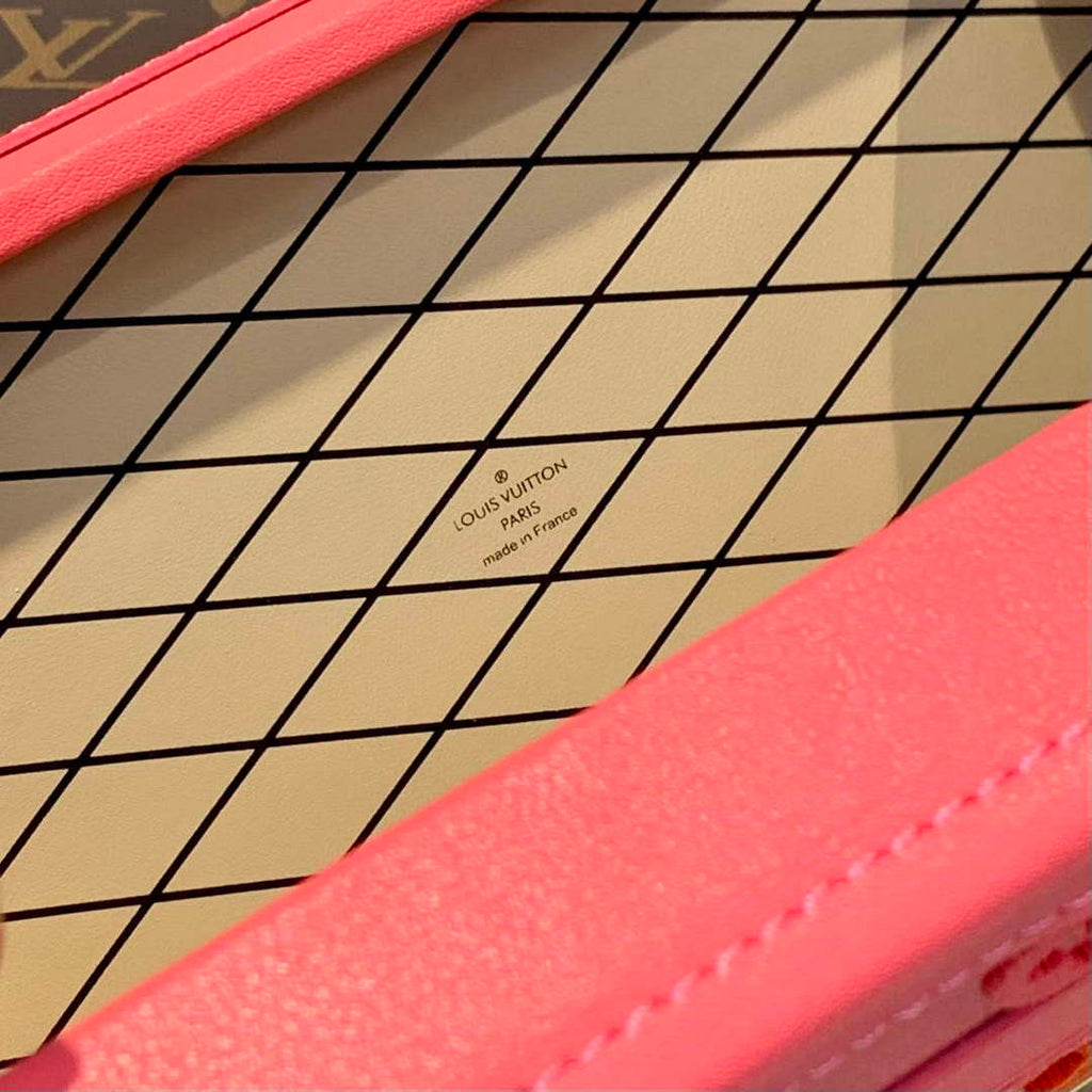 LV M20745 Louis Vuitton Petite Malle Handbag Fluo Pink