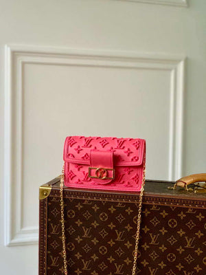 LV M20747 Louis Vuitton Dauphine Mini Bag Monogram Fluo Pink - Default Title - View 1