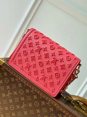 LV M20749 Louis Vuitton Dauphine MM Bag Monogram Fluo Pink - Default Title - View 3