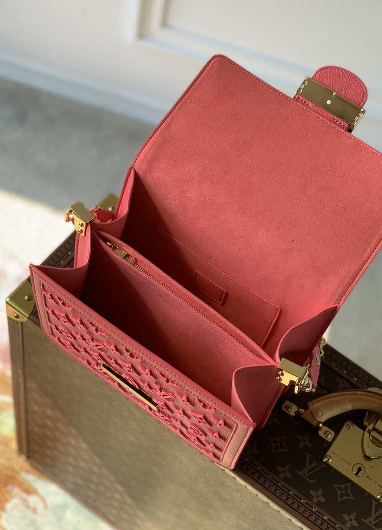 LV M20749 Louis Vuitton Dauphine MM Bag Monogram Fluo Pink - Default Title - View 5