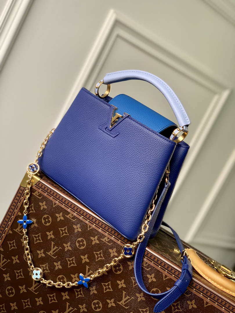 LV M20844 Louis Vuitton Capucines BB Handbag Blue - Default Title - View 3