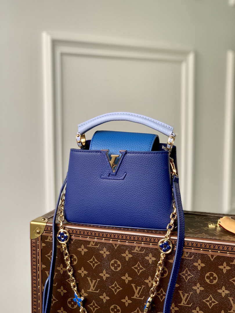 LV M20844 Louis Vuitton Capucines Mini Handbag Blue - Default Title - View 1