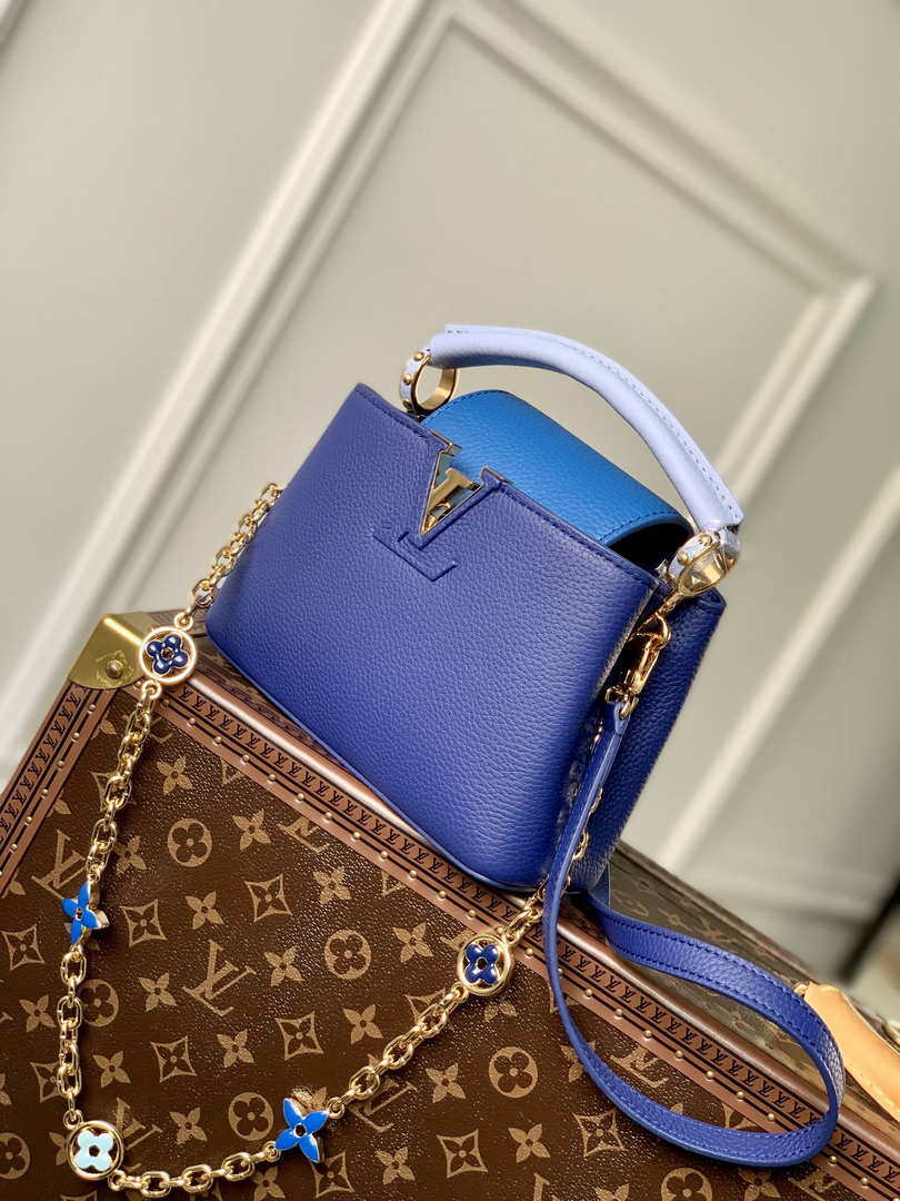 LV M20844 Louis Vuitton Capucines Mini Handbag Blue - Default Title - View 2