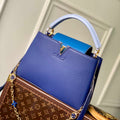 LV M20844 Louis Vuitton Capucines MM Handbag Blue - Default Title - View 1